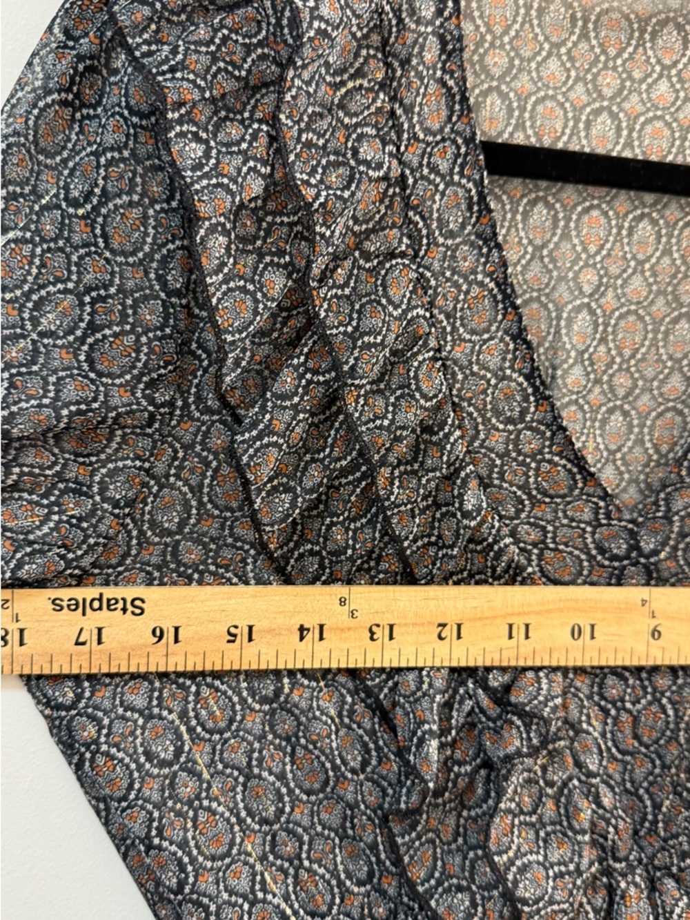 ZARA Boho Paisley Ruffle Maxi Dress Size S Blue Orange - Picture 9 of 13